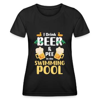Swimming Pool Summer Recreation - Women's Functional T-Shirt - black - Front - AI Model Female 172 light (172cm)