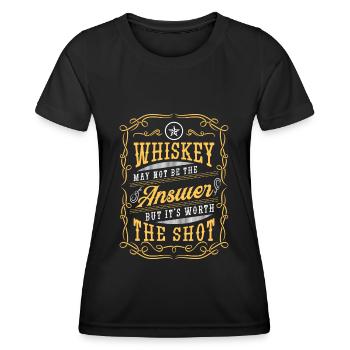 Schnaps Flasche Lifestyle Feier - Frauen Funktions-T-Shirt - Schwarz - Vorne - AI Model Female 172 light (172cm)
