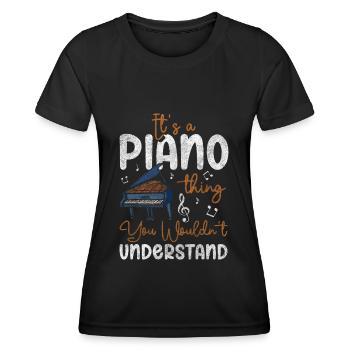 Piano Musik Klassische Musik - Frauen Funktions-T-Shirt - Schwarz - Vorne - AI Model Female 172 light (172cm)