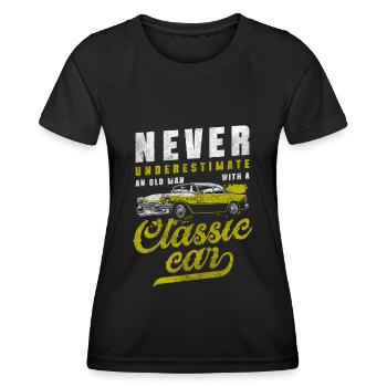 Oldtimer Automobil Baujahr - Frauen Funktions-T-Shirt - Schwarz - Vorne - AI Model Female 172 light (172cm)