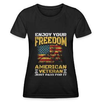 United States Patriot Eagle Soldier - Women's Functional T-Shirt - black - Front - AI Model Female 172 light (172cm)