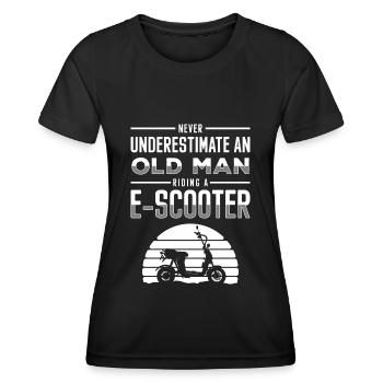E-Scooter Race Fahrer Motor - Frauen Funktions-T-Shirt - Schwarz - Vorne - AI Model Female 172 light (172cm)