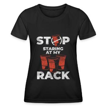 Beer Pong Alcohol Celebrate Liquor - Women's Functional T-Shirt - black - Front - AI Model Female 172 light (172cm)
