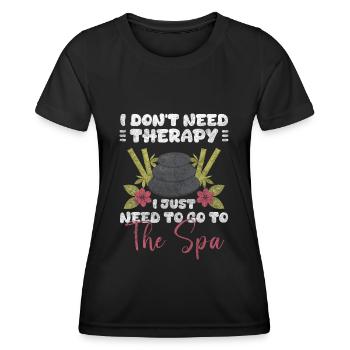 Wellness Relax Mensch Abschalten - Frauen Funktions-T-Shirt - Schwarz - Vorne - AI Model Female 172 light (172cm)