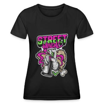 Graffiti Streetart Szene Auffällig - Frauen Funktions-T-Shirt - Schwarz - Vorne - AI Model Female 172 light (172cm)