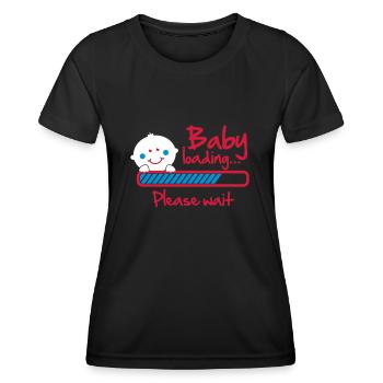 Baby loading - please wait - T-shirt sport Femme - noir - Devant - AI Model Female 172 light (172cm)