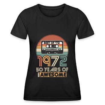 1972 Vintage Born Vintage 50 Anniversaire Rétro - T-shirt sport Femme - noir - Devant - AI Model Female 172 light (172cm)