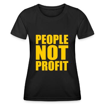 People not profit - T-shirt sport Femme - noir - Devant - AI Model Female 172 light (172cm)