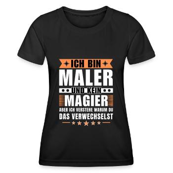 Ich bin Maler und kein Magier - Frauen Funktions-T-Shirt - Schwarz - Vorne - AI Model Female 172 light (172cm)