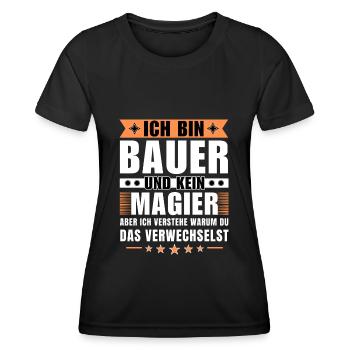 Ich bin Bauer und kein Magier - Frauen Funktions-T-Shirt - Schwarz - Vorne - AI Model Female 172 light (172cm)
