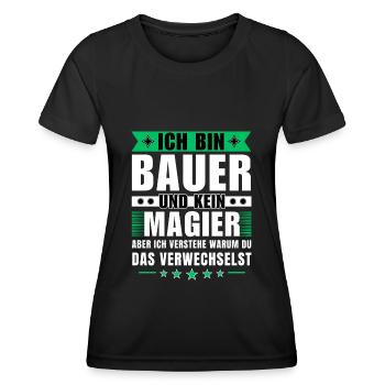 Ich bin Bauer und kein Magier - Frauen Funktions-T-Shirt - Schwarz - Vorne - AI Model Female 172 light (172cm)