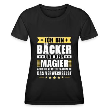 Ich bin Bäcker und kein Magier - Frauen Funktions-T-Shirt - Schwarz - Vorne - AI Model Female 172 light (172cm)