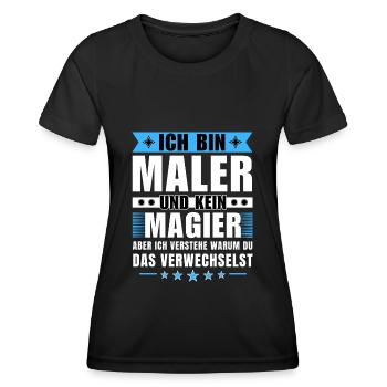 Ich bin Maler und kein Magier - Frauen Funktions-T-Shirt - Schwarz - Vorne - AI Model Female 172 light (172cm)