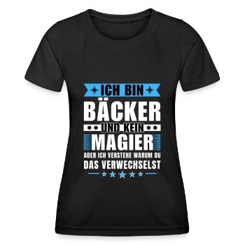 Ich bin Bäcker und kein Magier - Frauen Funktions-T-Shirt - Schwarz - Vorne - AI Model Female 172 light (172cm)