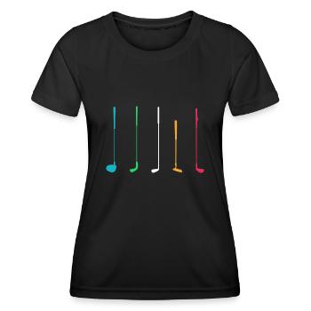 Golf Golfschläger Golfsport Golfspieler - Frauen Funktions-T-Shirt - Schwarz - Vorne - AI Model Female 172 light (172cm)