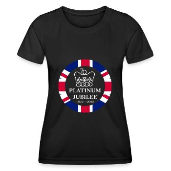 Jubilé de platine - 2022 - Monarchie reine britannique - T-shirt sport Femme - noir - Devant - AI Model Female 172 light (172cm)