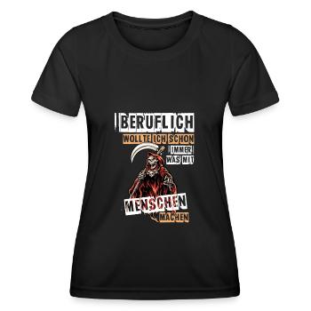 Beruflich Sensenmann - Frauen Funktions-T-Shirt - Schwarz - Vorne - AI Model Female 172 light (172cm)
