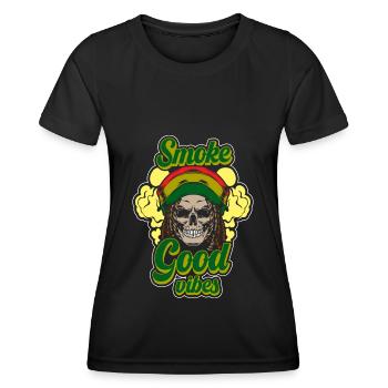Cannabis Joint Haschisch - T-shirt sport Femme - noir - Devant - AI Model Female 172 light (172cm)