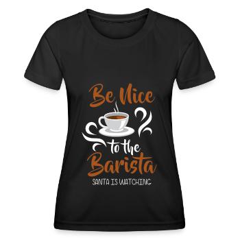 Espresso Cappuccino Travail - T-shirt sport Femme - noir - Devant - AI Model Female 172 light (172cm)