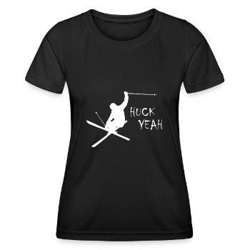 Huck Yeah Skiing - Women's Functional T-Shirt - black - Front - AI Model Female 172 light (172cm)