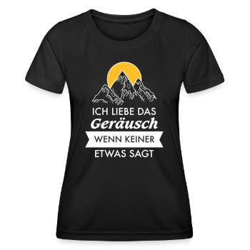Das Geräusch Wenn Niemand Etwas Sagt - Wandern - Frauen Funktions-T-Shirt - Schwarz - Vorne - AI Model Female 172 light (172cm)