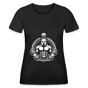Sparta Spartaner Bodybuilder im Gym für Kraftsport - Frauen Funktions-T-Shirt - Schwarz - Vorne - AI Model Female 172 light (172cm)