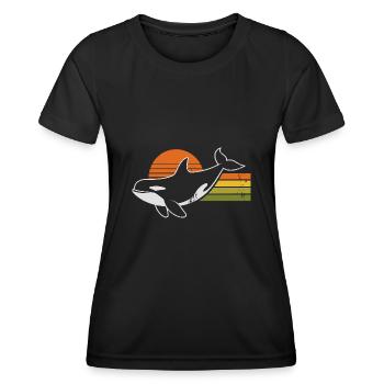 Vintage Orca Créatures de la mer Baleine de mer Orque - T-shirt sport Femme - noir - Devant - AI Model Female 172 light (172cm)