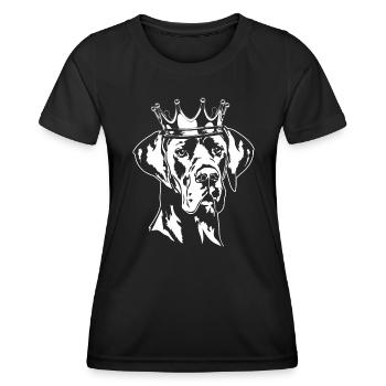 Chiens de la couronne de Dogue allemand Wilsigns - T-shirt sport Femme - noir - Devant - AI Model Female 172 light (172cm)