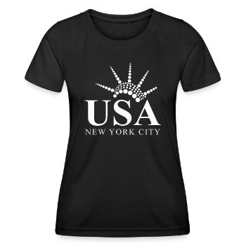 Cadeau de la Statue de la Liberté de New York aux États-Unis - T-shirt sport Femme - noir - Devant - AI Model Female 172 light (172cm)