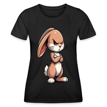 Kaninchen Hase Hasen langohr Klopfer Rammler - Frauen Funktions-T-Shirt - Schwarz - Vorne - AI Model Female 172 light (172cm)