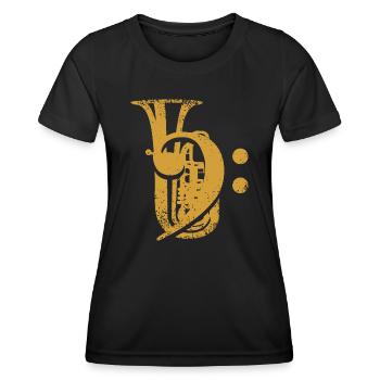 Tuba Clé de fa Clé de tubiste - T-shirt sport Femme - noir - Devant - AI Model Female 172 light (172cm)