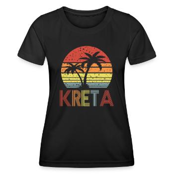 Kreta - Frauen Funktions-T-Shirt - Schwarz - Vorne - AI Model Female 172 light (172cm)