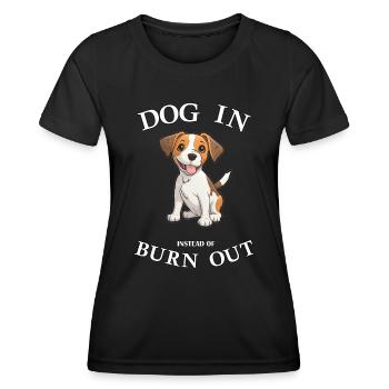 Hund Büro Bürohund Hundebesitzer Welpe Arbeit Job - Frauen Funktions-T-Shirt - Schwarz - Vorne - AI Model Female 172 light (172cm)