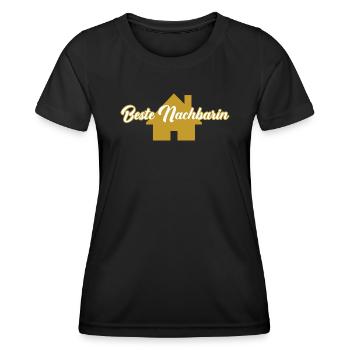 Beste Nachbarin Willkommen Einzug Umzug Bauherrin - Frauen Funktions-T-Shirt - Schwarz - Vorne - AI Model Female 172 light (172cm)