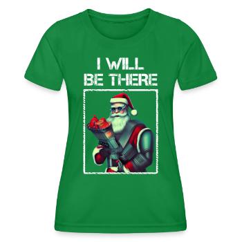 Futuriste Sci-Fi Punk Santa Claus Cyborg - T-shirt sport Femme - vert - Devant - AI Model Female 172 dark (172cm)