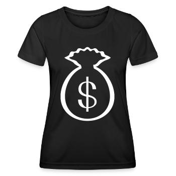 Sac à billets - T-shirt sport Femme - noir - Devant - AI Model Female 172 light (172cm)