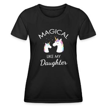 Magical Like My Daughter Awesome Unicorn Parents - Women's Functional T-Shirt - black - Front - AI Model Female 172 light (172cm)