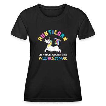 Aunticorn - Super Tolle Tante Einhorn Geschenk - Frauen Funktions-T-Shirt - Schwarz - Vorne - AI Model Female 172 light (172cm)