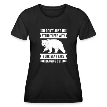 Your Bear Face Hanging Out - Women's Functional T-Shirt - black - Front - AI Model Female 172 light (172cm)