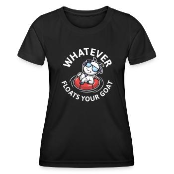 Tout ce qui flotte votre chèvre - T-shirt sport Femme - noir - Devant - AI Model Female 172 light (172cm)