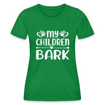 Meine Kinder bellen - Frauen Funktions-T-Shirt - Kelly Green - Vorne - AI Model Female 172 dark (172cm)
