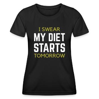I Swear My Diet Starts Tomorrow - Women's Functional T-Shirt - black - Front - AI Model Female 172 light (172cm)