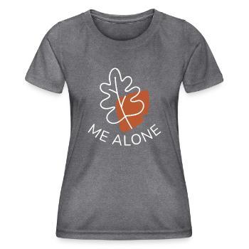 Feuille-moi seul - T-shirt sport Femme - mélange sombre  - Devant - AI Model Female 172 light (172cm)