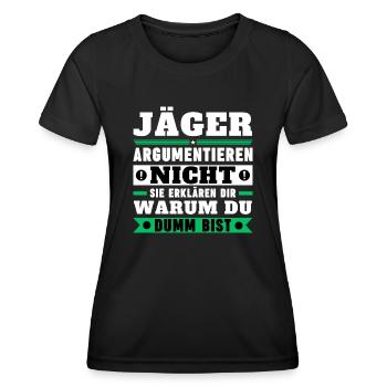 Hunters don't argue - Women's Functional T-Shirt - black - Front - AI Model Female 172 light (172cm)