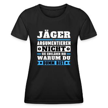 Hunters don't argue - Women's Functional T-Shirt - black - Front - AI Model Female 172 light (172cm)