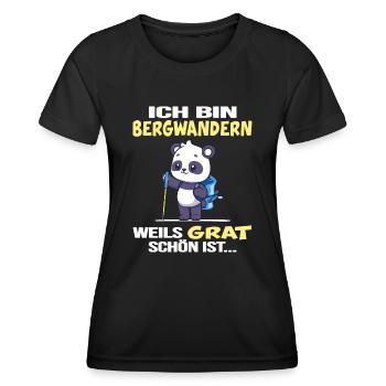 Bergwandern Hüttentour servus alpin Gipfel-Grat - Frauen Funktions-T-Shirt - Schwarz - Vorne - AI Model Female 172 light (172cm)