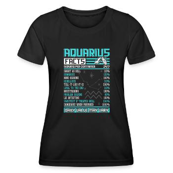 Wassermann Astrologie Geburtszeichen Horoskop - Frauen Funktions-T-Shirt - Schwarz - Vorne - AI Model Female 172 light (172cm)