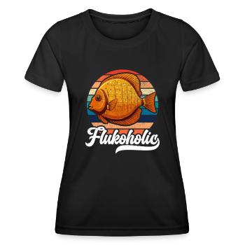 Flunder Fishing Fischfänger Sommerflunder - Frauen Funktions-T-Shirt - Schwarz - Vorne - AI Model Female 172 light (172cm)