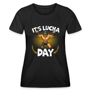 Lucha Libre Wrestler Mexican Wrestling Luchador - Frauen Funktions-T-Shirt - Schwarz - Vorne - AI Model Female 172 light (172cm)