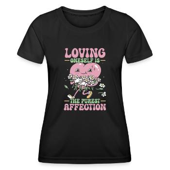 Selbstliebe Selbstwert Ich Liebe Mich Motivation - Frauen Funktions-T-Shirt - Schwarz - Vorne - AI Model Female 172 light (172cm)